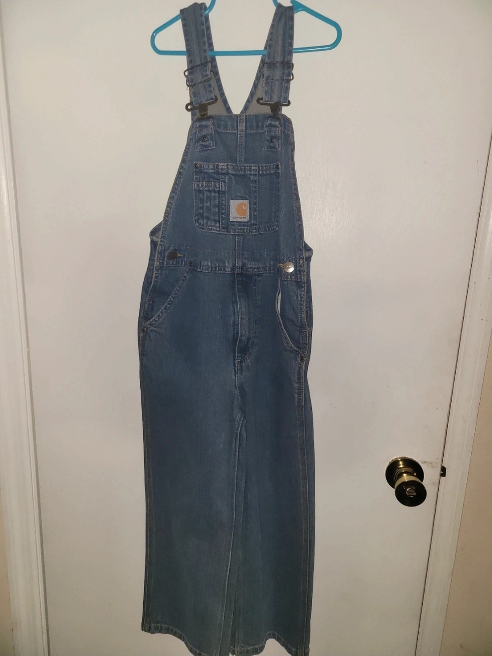 Carhartt Kid's Blue Denim Relaxed Overalls